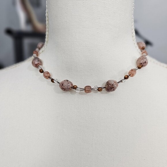 Jean Andre Firenze Italy Maurino Glass Beads Single Strand Y2K Chocker Necklace - Picture 6 of 6